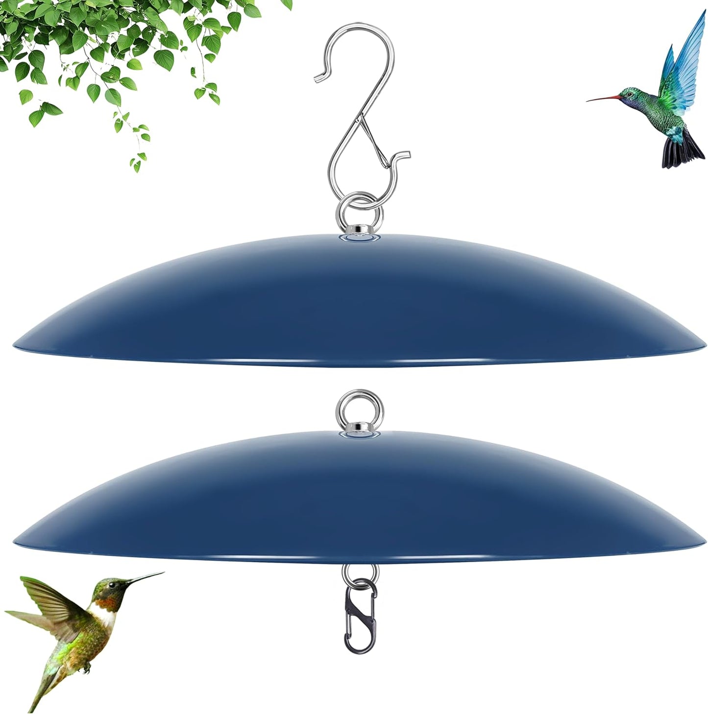 Bird Feeder Dome Guard,Squirrel Baffle for Hanging Feeder,13-Inch Cover for Shepherd's Hook in the Outdoors,Smart Birds Feeder's Umbrella(Blue), 2 Pack