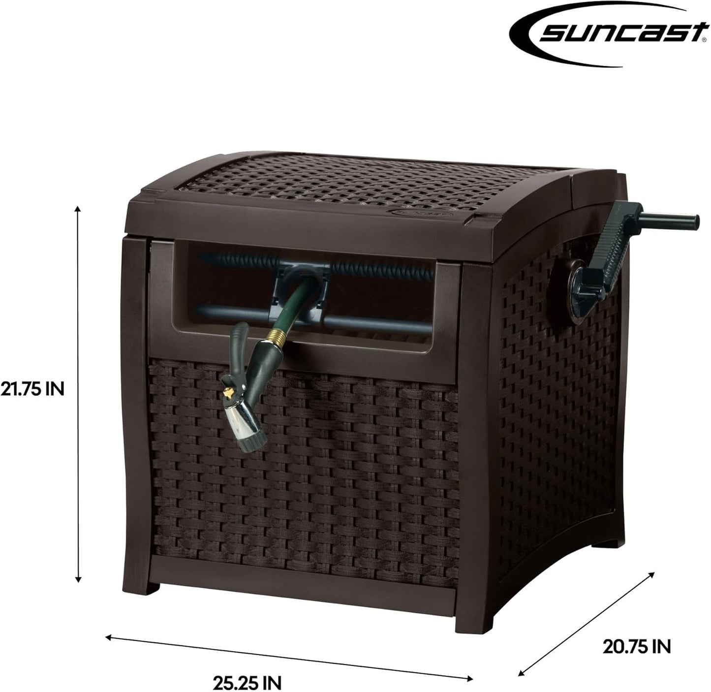 Suncast Hose Reel with Smart Trak Hose Guide, Water-Tight Connection, 