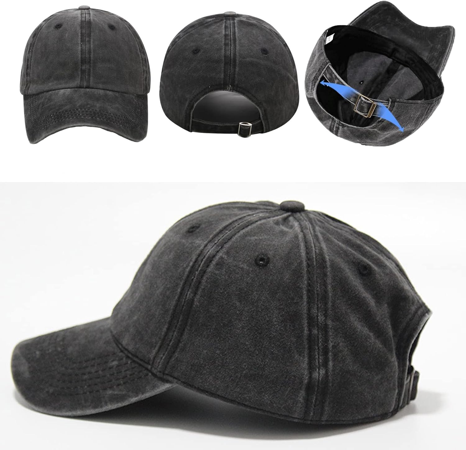 2-6 Packs Vintage Washed Plain Baseball Cap Distressed Dad Golf Hat fo