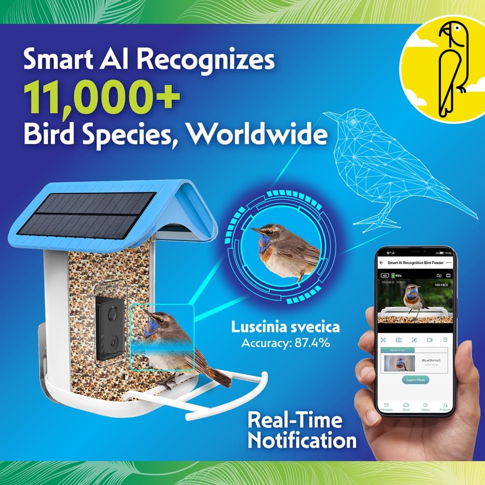 Featherland Paradise Smart AI Recognition House Hopper Bird Feeder