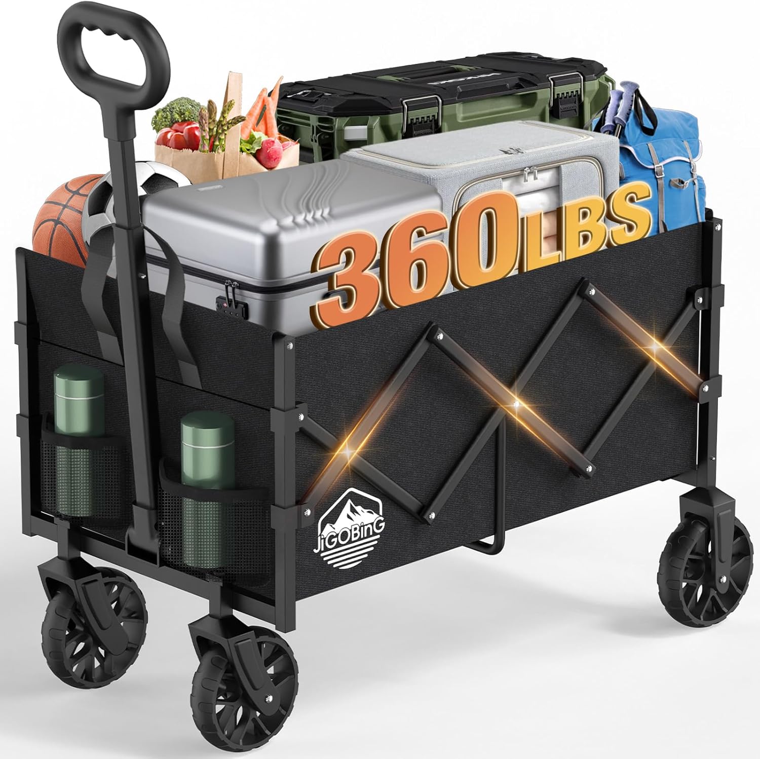 Collapsible Wagon, Portable Folding Wagons Carts with Wheels Foldable,