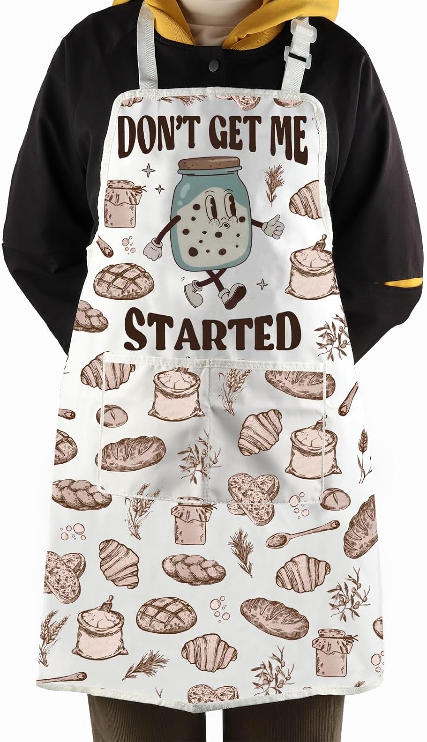 WCGXKO Don’t Get Me Started Kitchen Apron Sourdough Bread Gift Homeschool Homestead Baking Gift Cute Breadmaker Gift