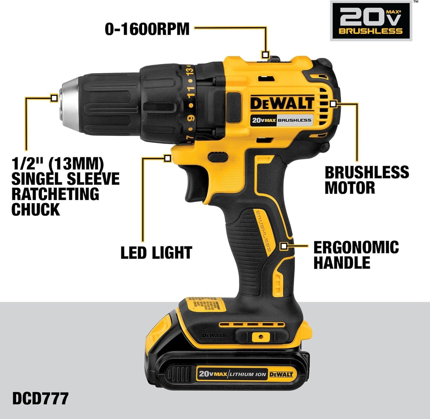 DEWALT 20V MAX Cordless Drill and Impact Driver, Power Drill Brushless