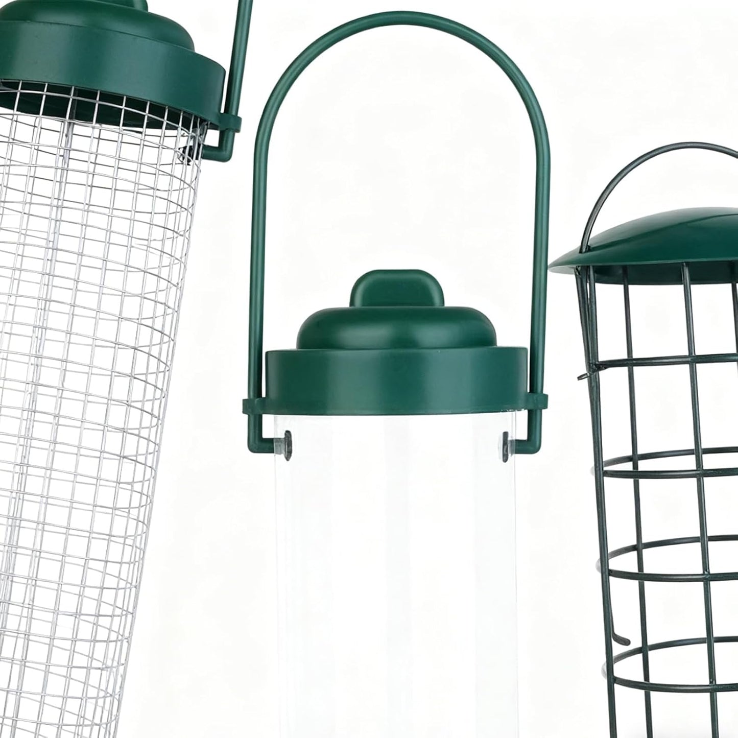 Wild Bird Feeders - 3 Pieces Metal Weatherproof Outdoor Feeders, Pathway Wildlife Feeding, Squirrel-Proof Design, Hanging Garden Feeder for Yard, Patio, Porch, Balcony, Tree