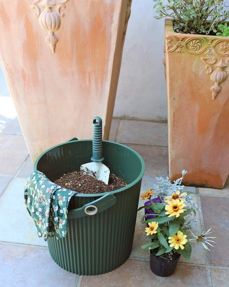 Yahata Kasei 234708 Garden Tool Bucket with Lid, Green, 5.3 gal (20 L)