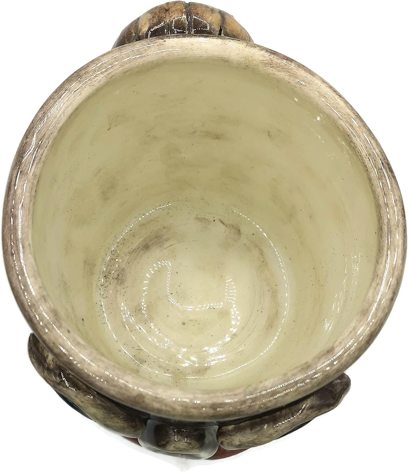 Sculptural Ceramic Planter Pot with Face, Ethnic Office Desk Accessories for Men