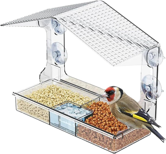 Window Bird Feeder, High Transparency Acrylic Suction Cup Feeding Bowl for Hummingbirds, Suitable for Outdoor, Garden, Yard, Balcony, Patio, Wildlife Watching