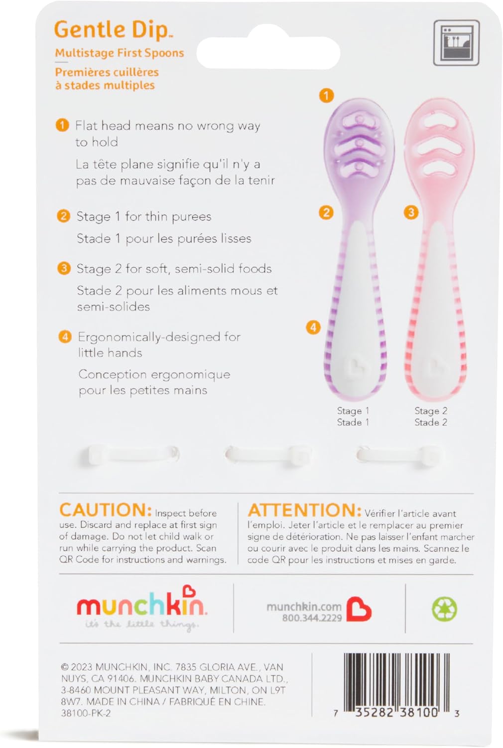 Munchkin® Gentle Dip™ Baby Spoons for Self Feeding and Baby Led Weanin