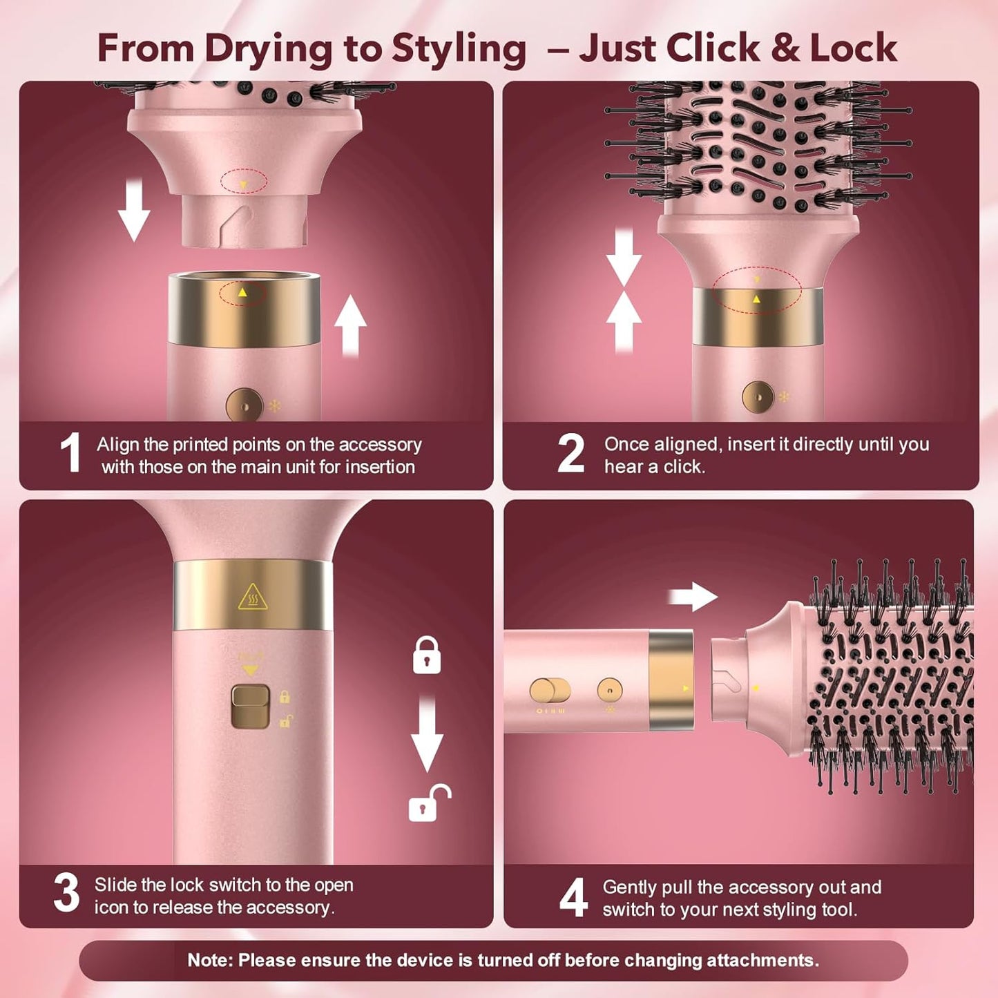 StyleVibe 6-in-1 Air Styler, Hair Dryer & Blow Dryer Brush with Travel