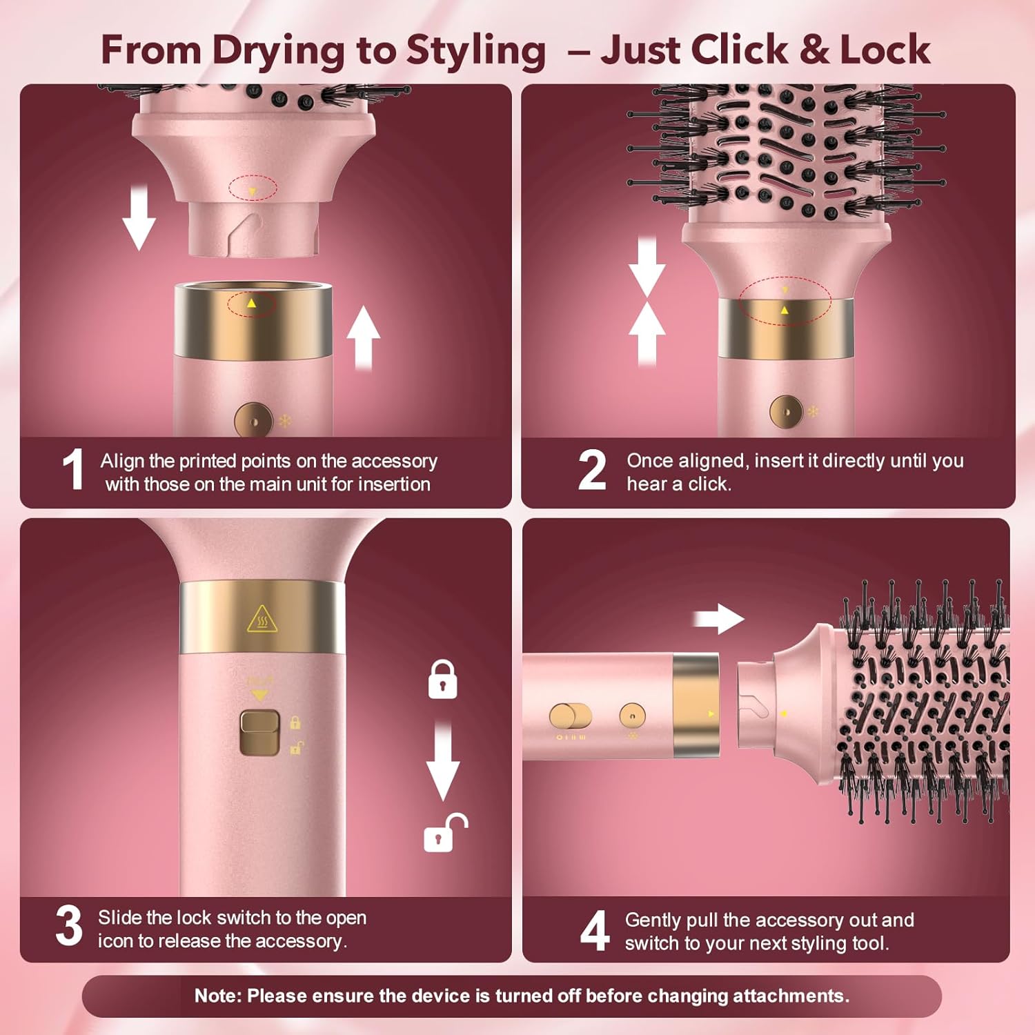 StyleVibe 6-in-1 Air Styler, Hair Dryer & Blow Dryer Brush with Travel