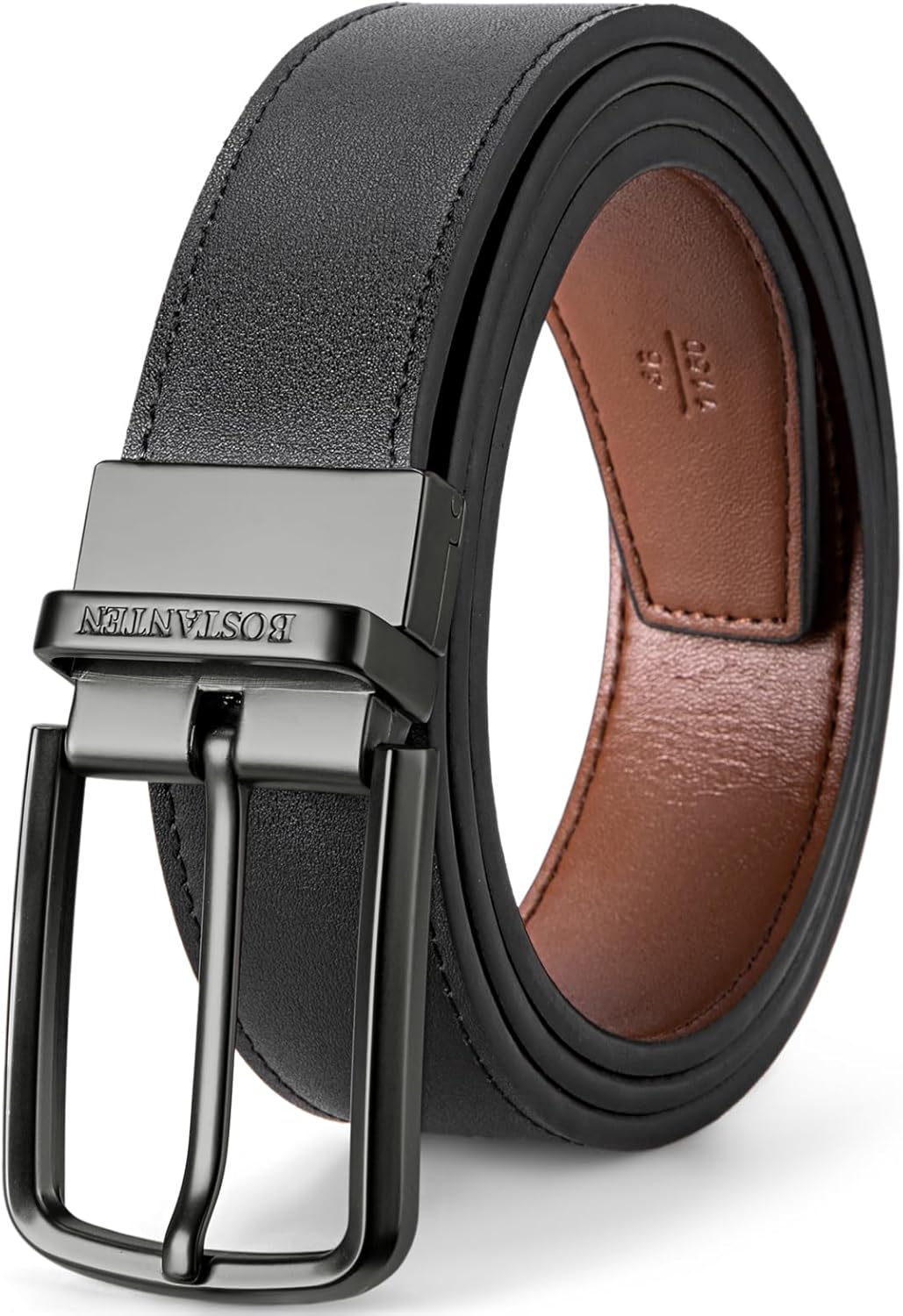 BOSTANTEN Belt Men Leather Reversible Belts for Men 1 3/8" for Casual 