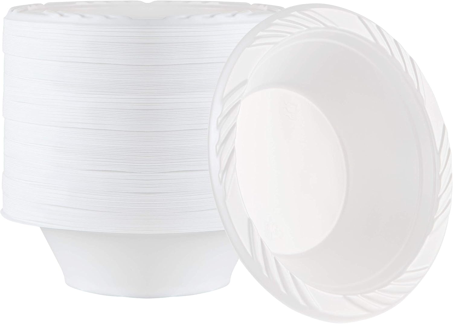 100 Count Disposable 12 ounce White Plastic Soup Bowls