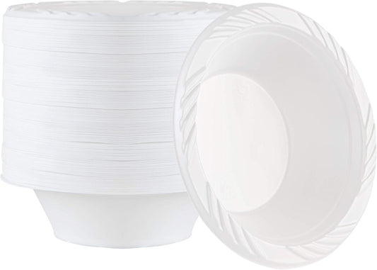 100 Count Disposable 12 ounce White Plastic Soup Bowls