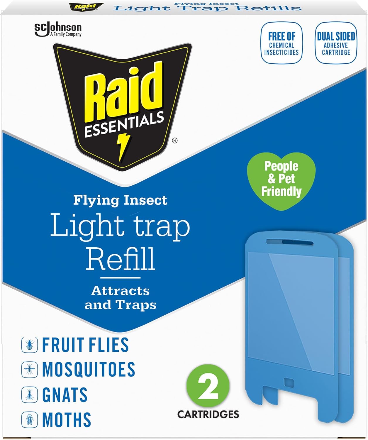 Raid Essentials Flying Insect Light Trap Refills, 2 Light Trap Refill 
