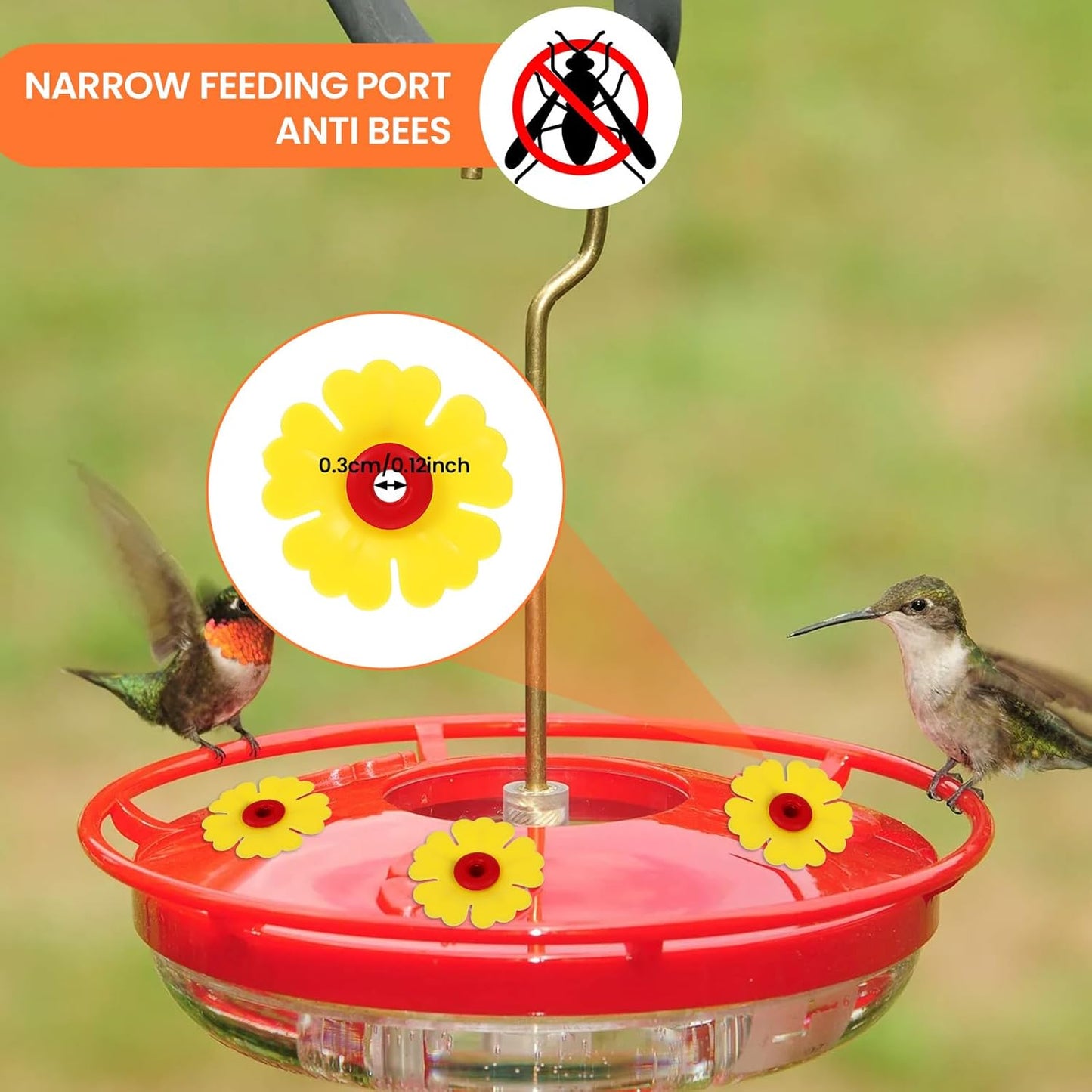 30 Pcs Hummingbird Feeder Replacement Flowers, Yellow Pet Replacement 