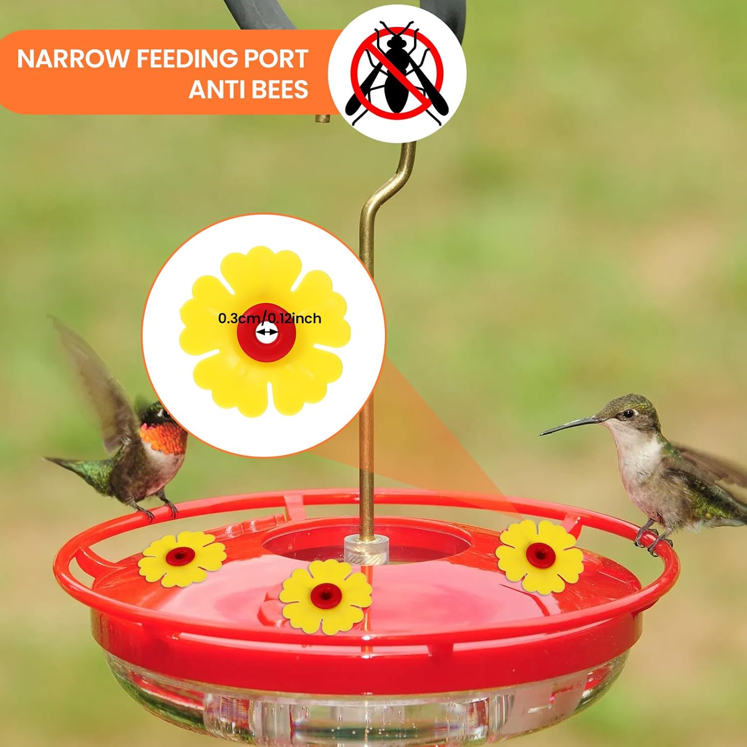 30 Pcs Hummingbird Feeder Replacement Flowers, Yellow Pet Replacement 