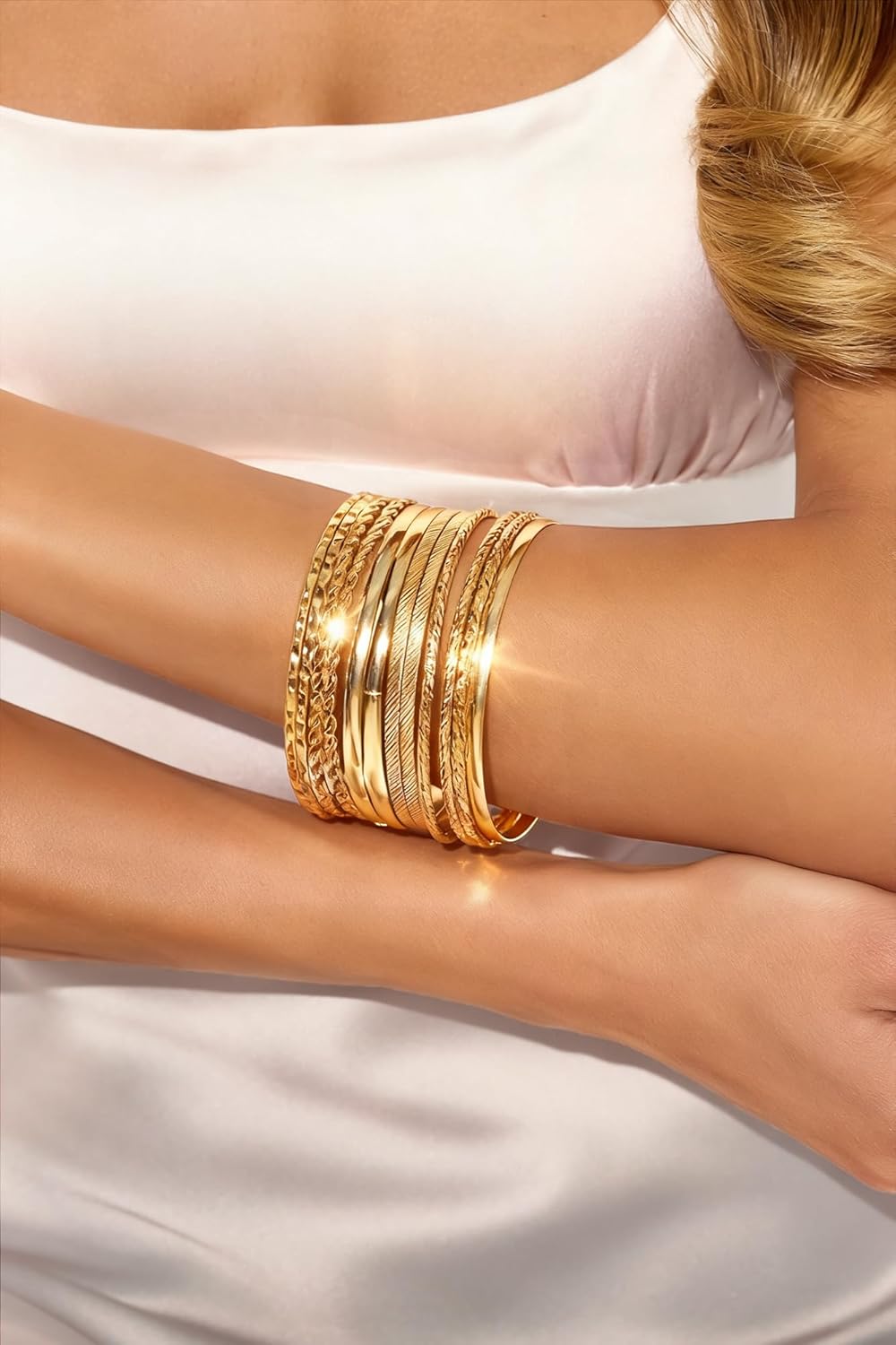 17 MILE 78 Pieces Gold Jewelry Set for Women, 9 Necklace, 24 Bracelet,