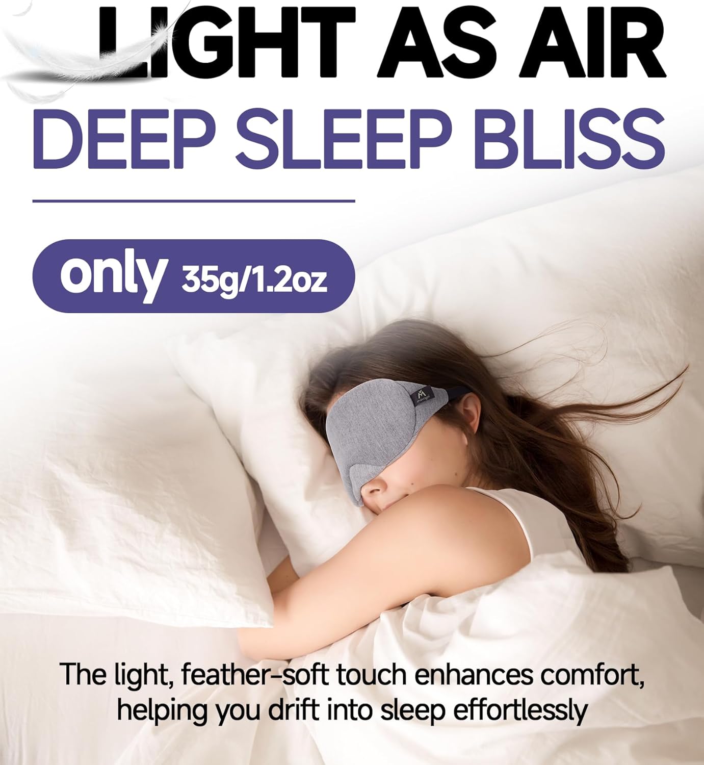 Mavogel Cotton Sleep Eye Mask - Updated Design Light Blocking with Adj