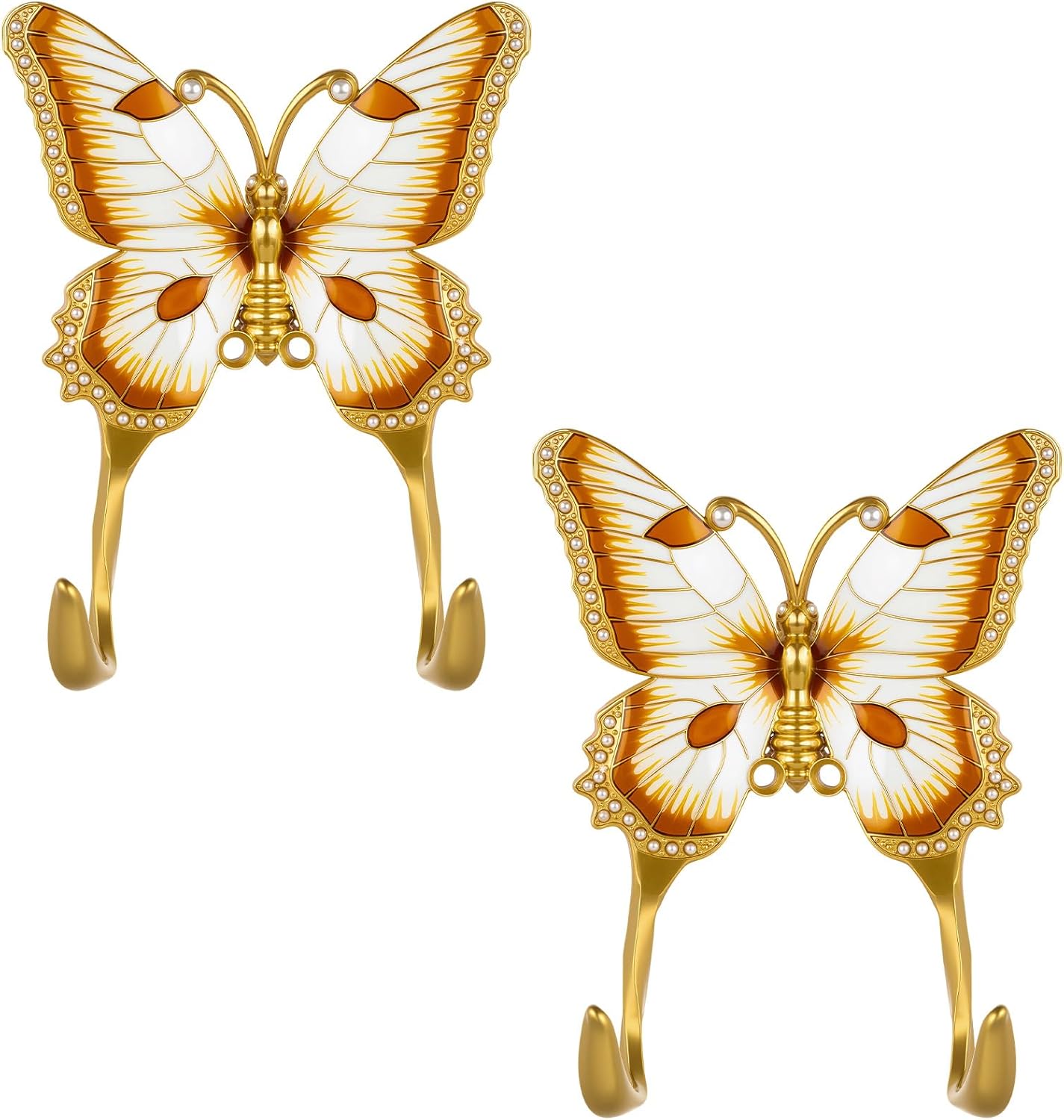 Weysat 2 Pcs Decorative Wall Hook Vintage Butterfly Shaped Wall Hook C
