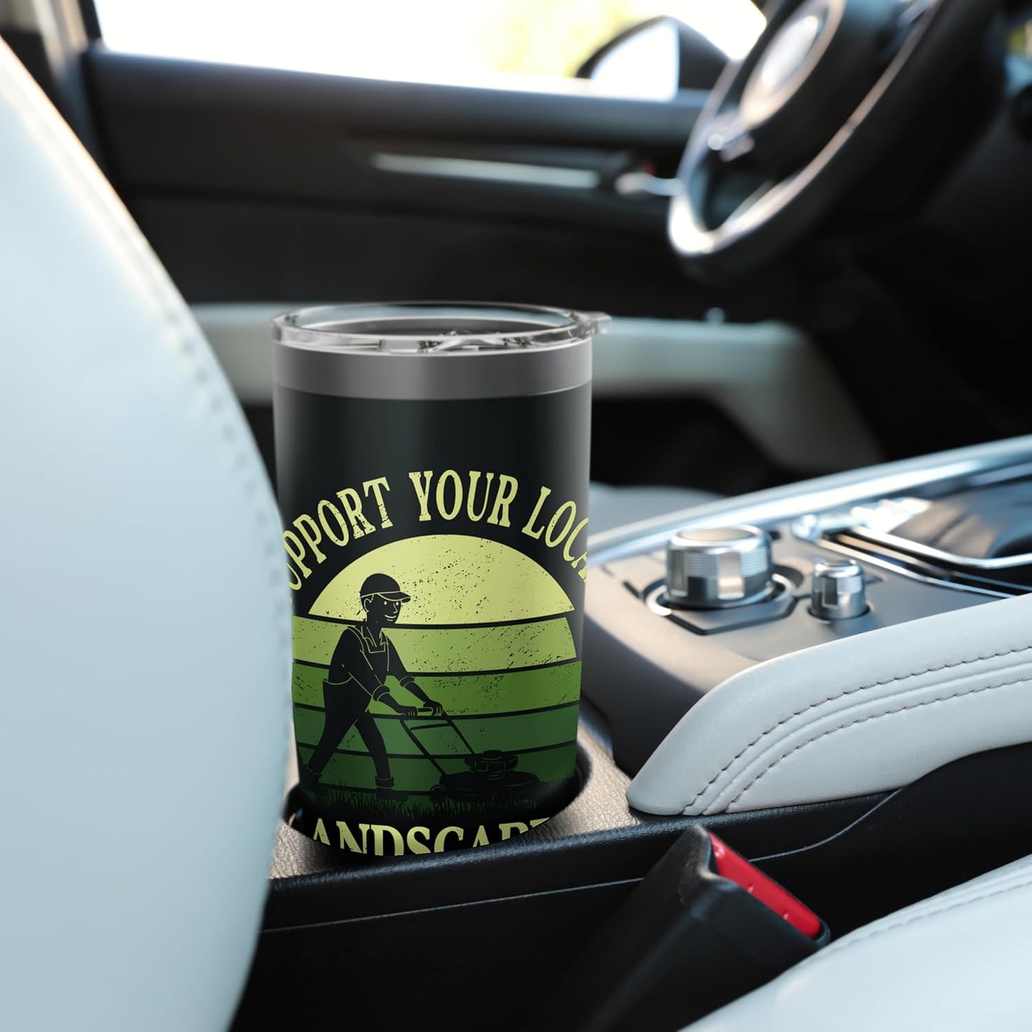Lawn Mower Mowing Gardener Support Your Local Landscaper Stainless Steel Insulated Tumbler