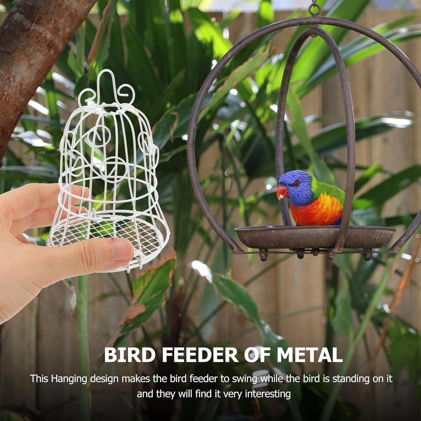 Milisten 4pcs Decorative Mesh Bird Cage Feeder for Wild Birds Outdoor 
