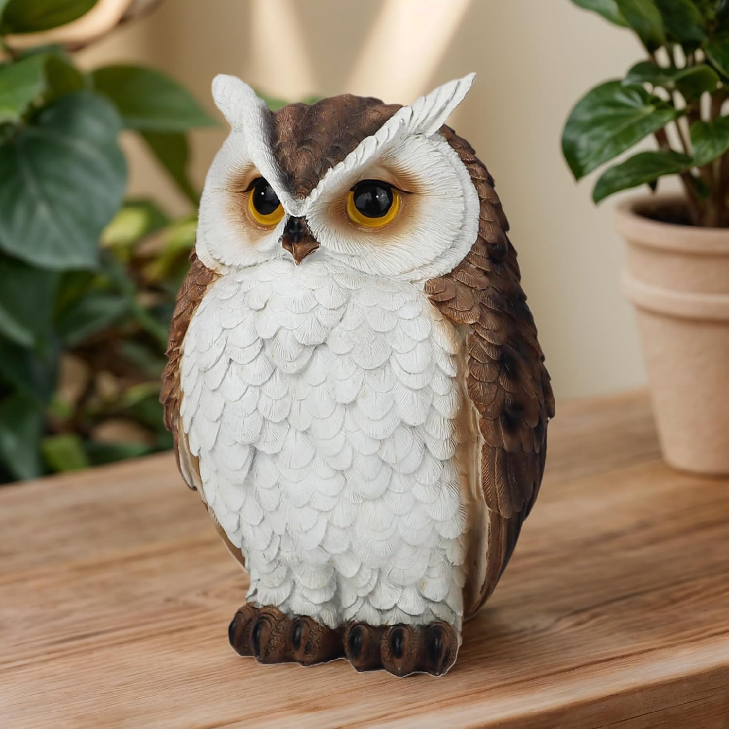 Owl Statue Garden Decor, Resin Waterproof Halloween Indoor Outdoor Law