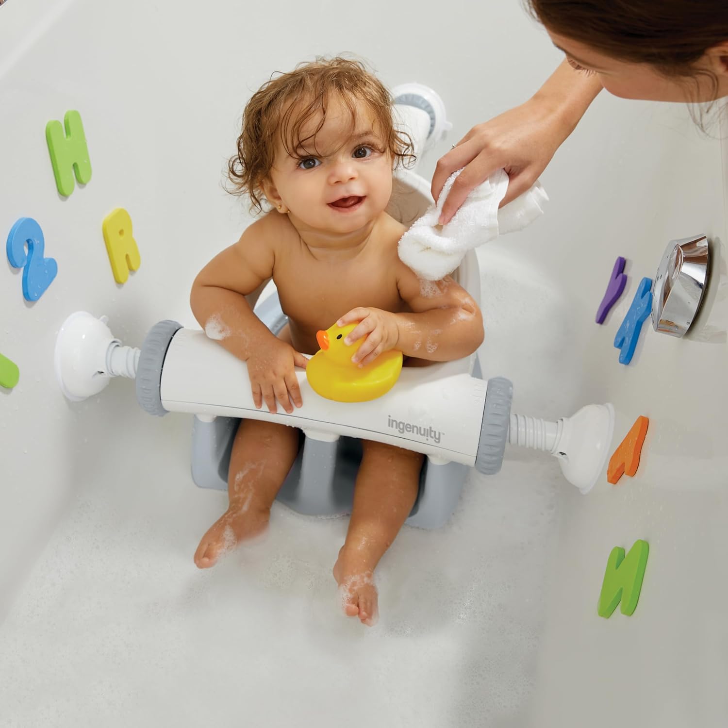 Ingenuity My Bath Seat for Sit-Up Baby Bathing, Sure & Secure Suction 