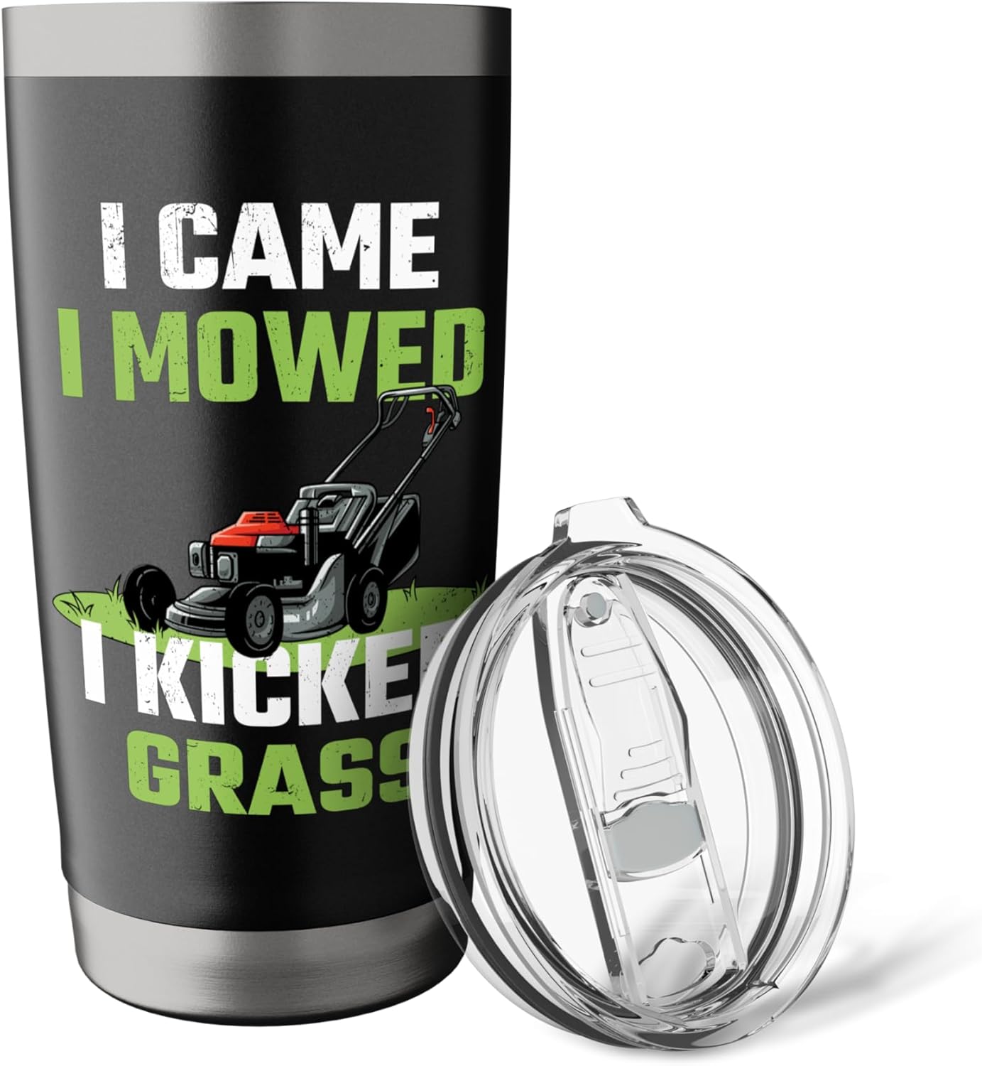 I Came I Mowed I Kicked Grass Funny Lawn Mowing Gardener Stainless Steel Insulated Tumbler