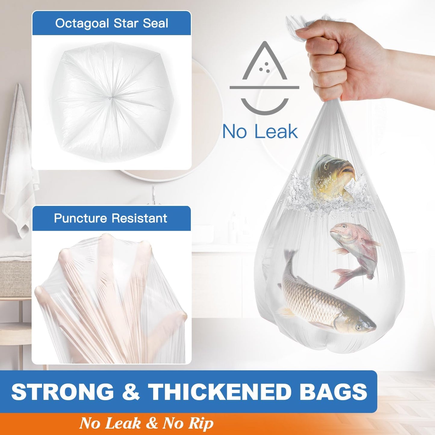 Small Trash Bags 4 Gallon 105 Count Small Garbage Bags for Bedroom, Of
