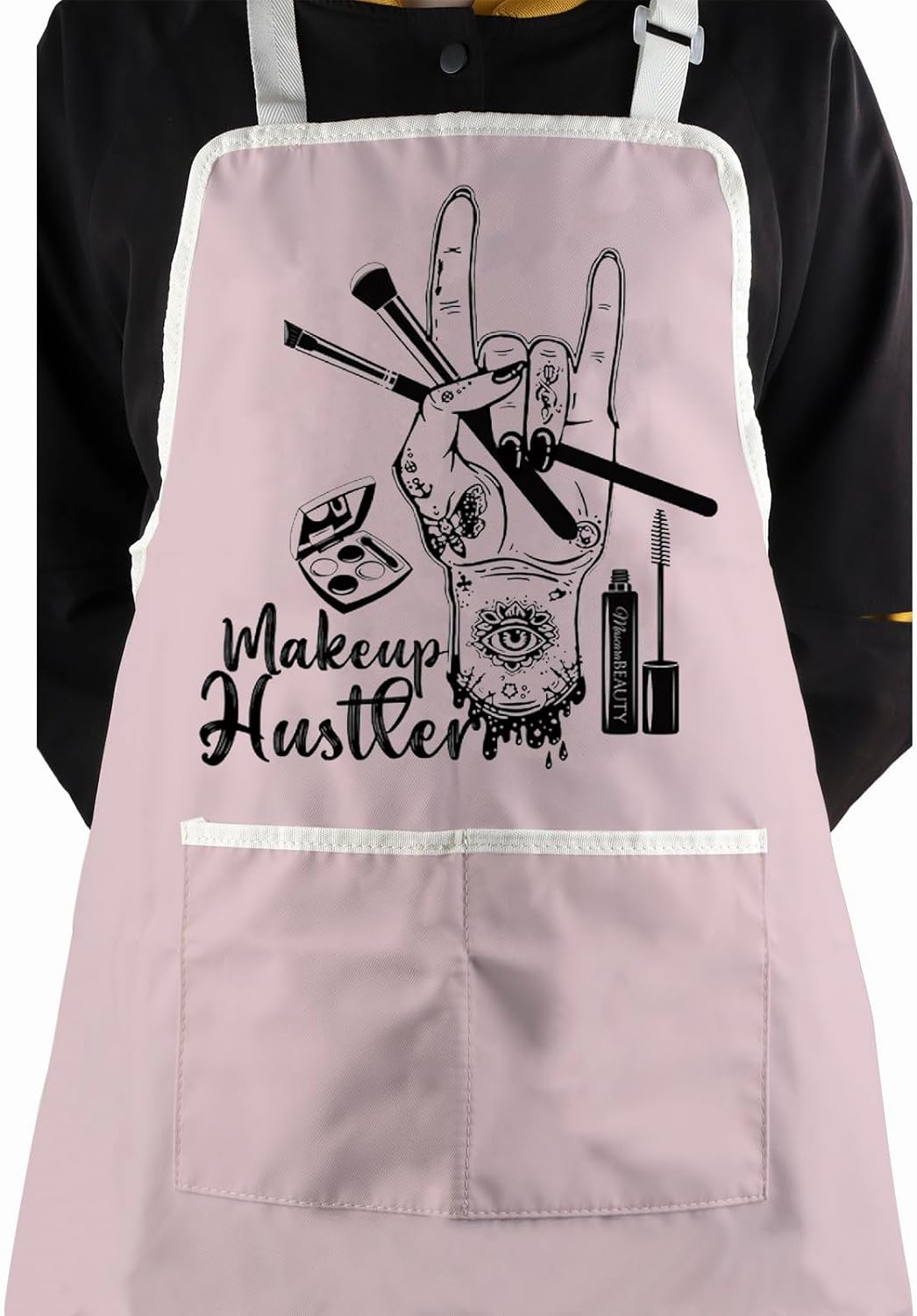 WCGXKO Makeup Hustle Kitchen Apron Esthetician Gift Funny Beautician G