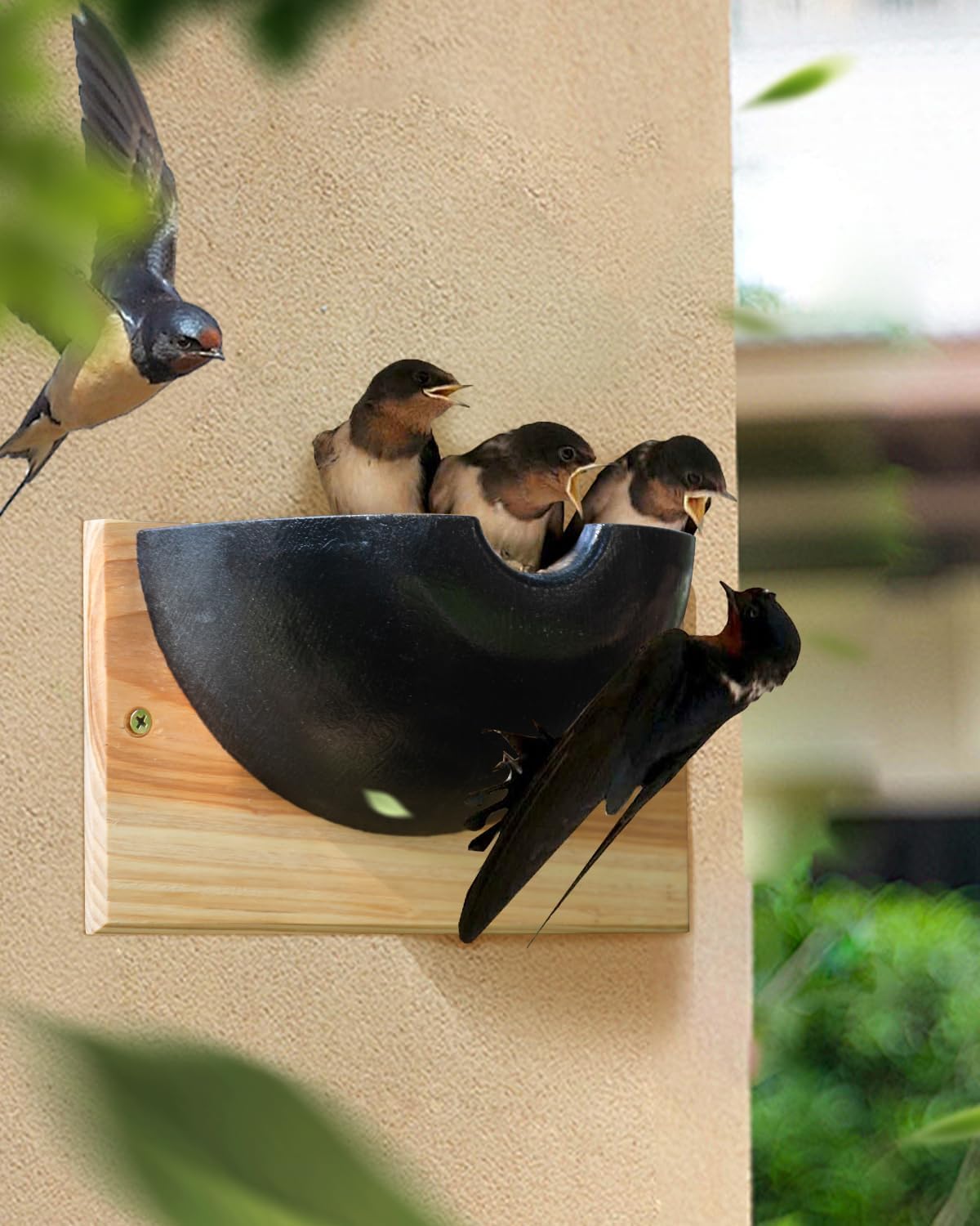 Swallow Houses for Outside, Tree Barn Swallow HDPE Composite Material 