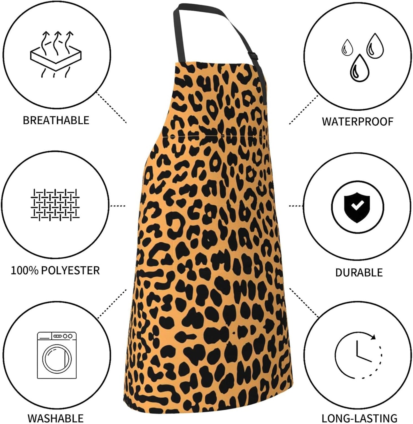 Giraffe Print Print 28x33 In Adult Kitchen Apron with Pockets Versatile Chef Smock for Cooking Baking