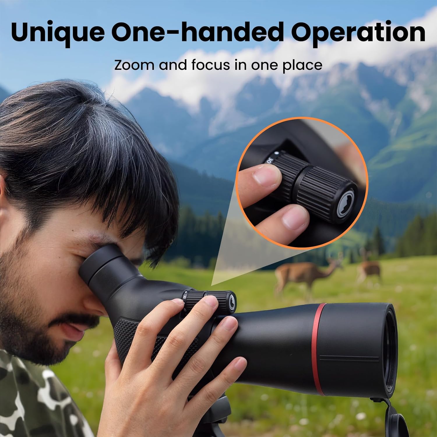 Spotting Scope 20-60x60mm - Waterproof IPX7 Spotter Scope with Phone A
