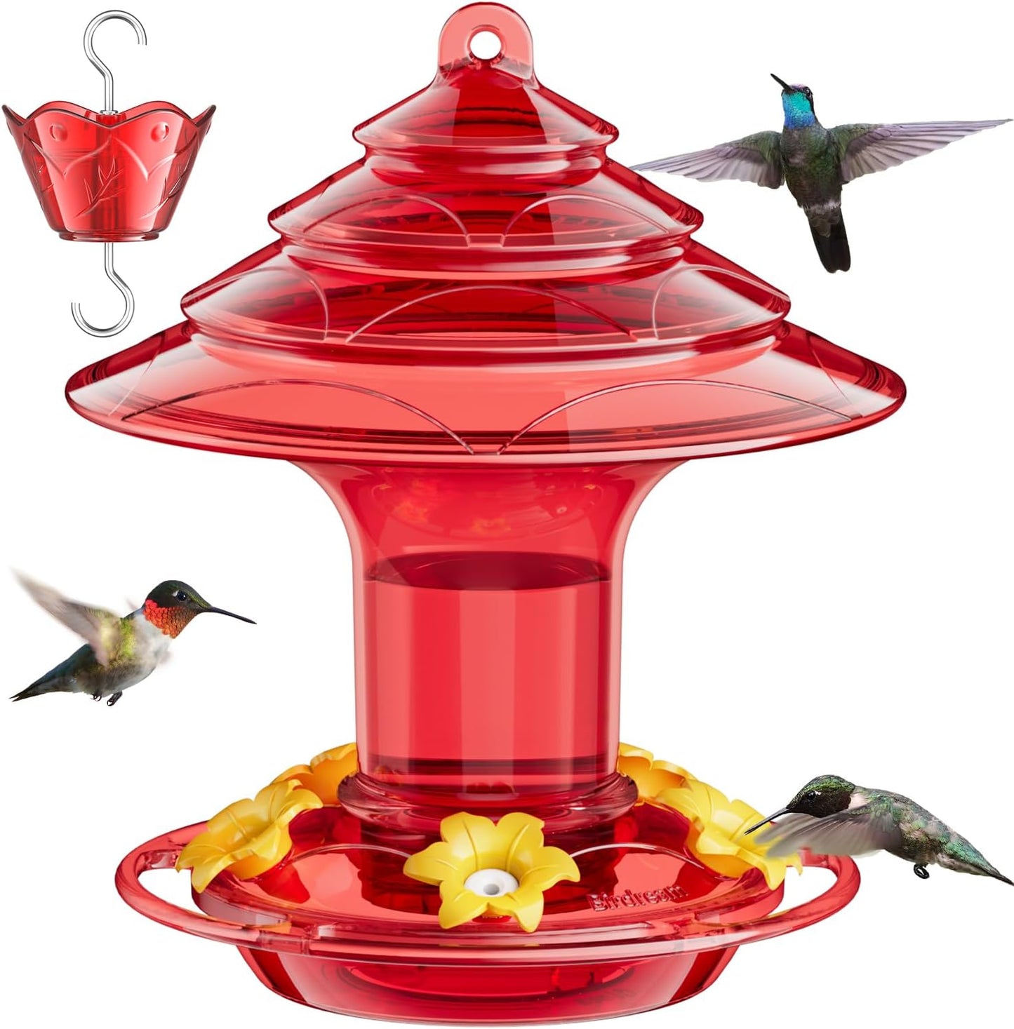 Birdream Hummingbird Feeder for Outdoors Hanging, 20 OZ Humming Birds 