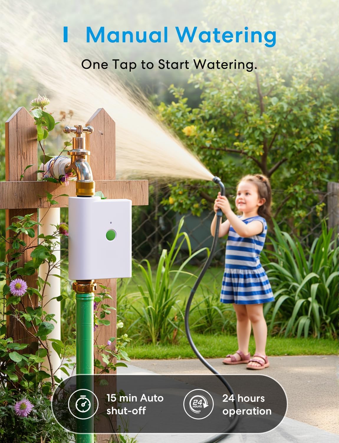 meross WiFi Water Hose Timer, Smart Sprinkler Timer with Brass Inlet &