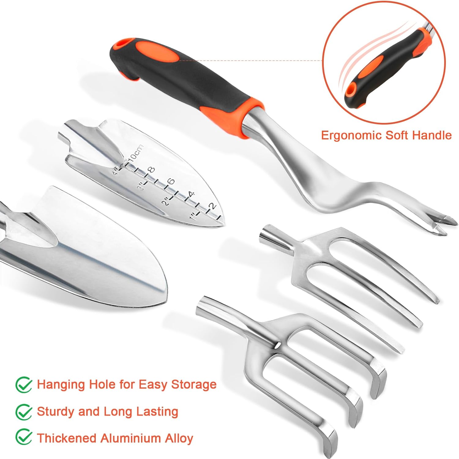 Garden Tools Set, 8 Piece Gardening Tools Set with Non Slip Ergonomic 