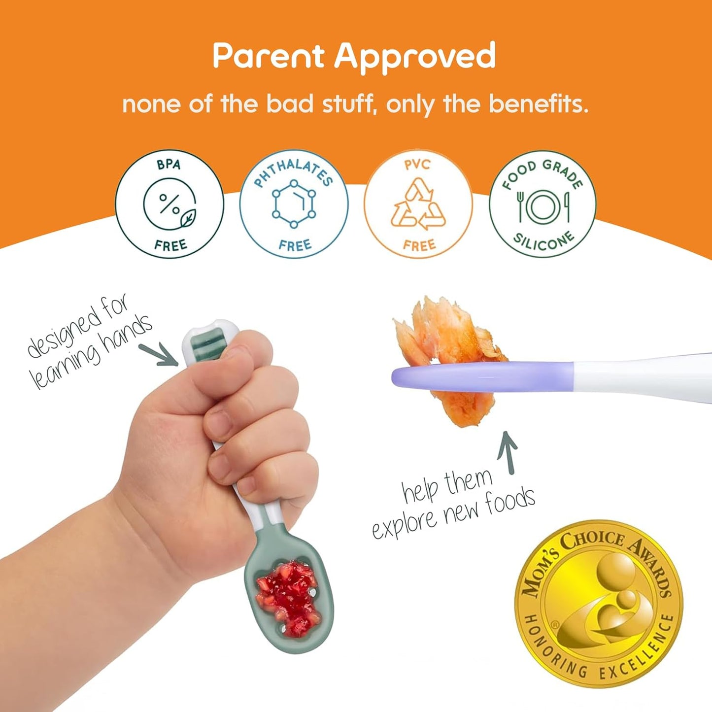 NumNum Baby Spoons Set, Baby Essentials Pre-Spoon GOOtensils for 6+ Mo