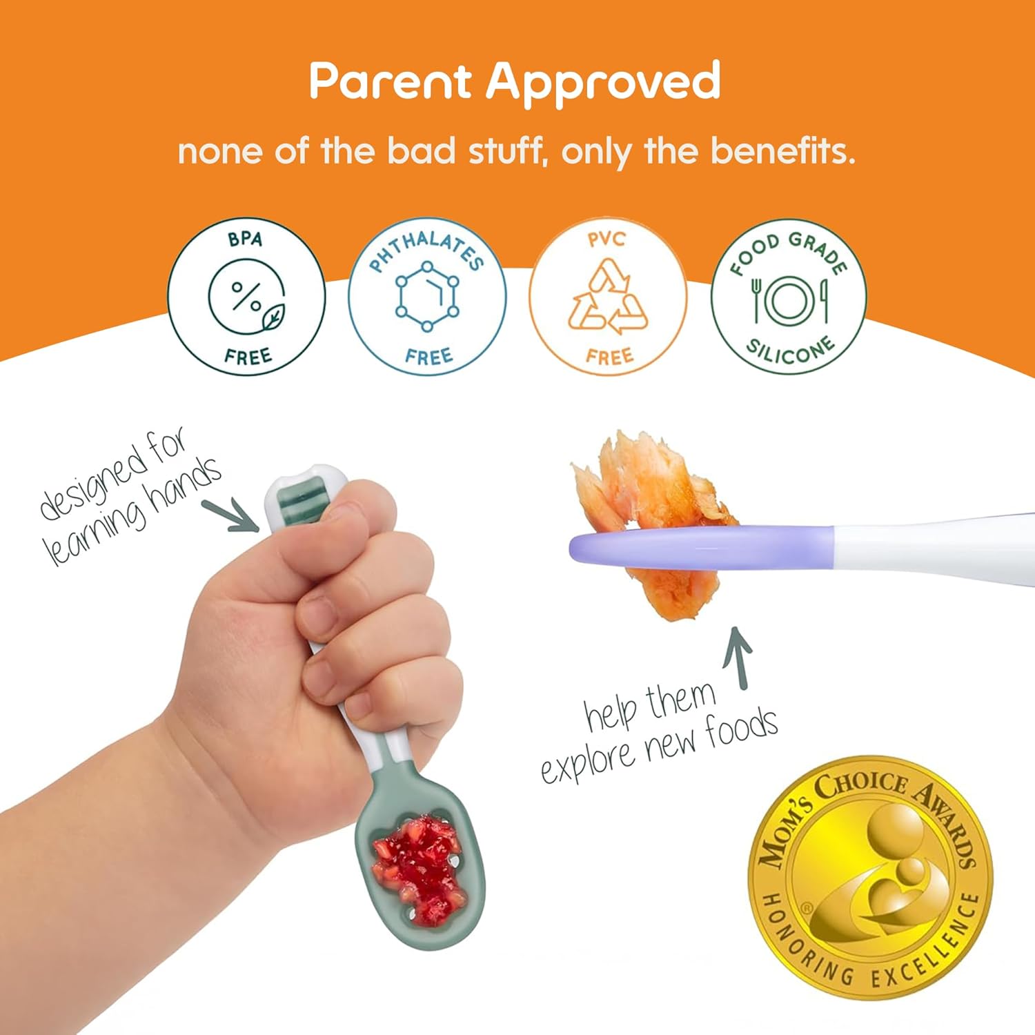 NumNum Baby Spoons Set, Baby Essentials Pre-Spoon GOOtensils for 6+ Mo