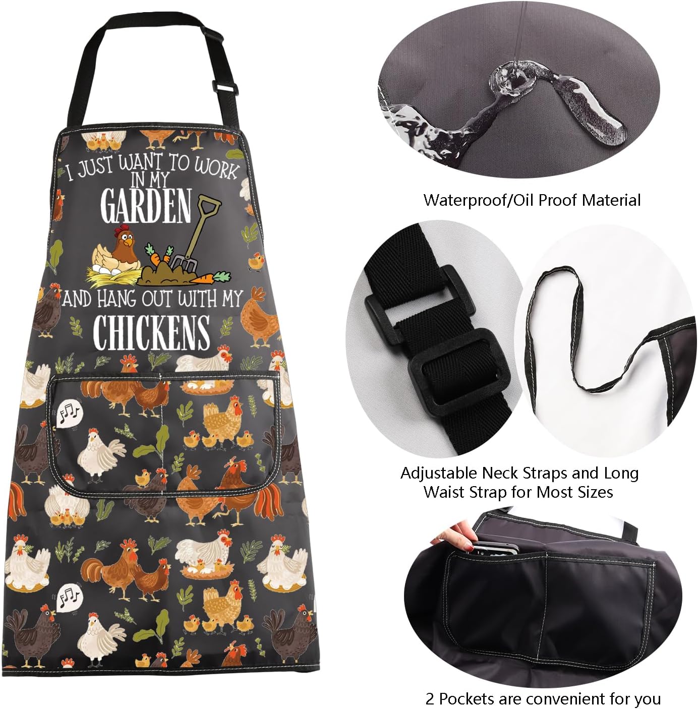MBMSO Chicken Grilling Apron Chicken and Garden Gifts Chickens Kitchen