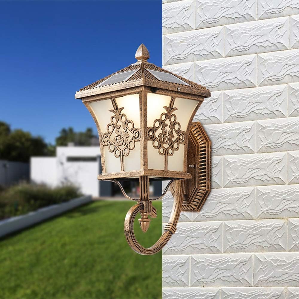 Wall Lamps Led Solar Wall Light Garden Vintage Solar Lantern Wall Lights Outdoor Security Lights for Patio Deck Yard Garden Fence Home Stairs Wall Lamp