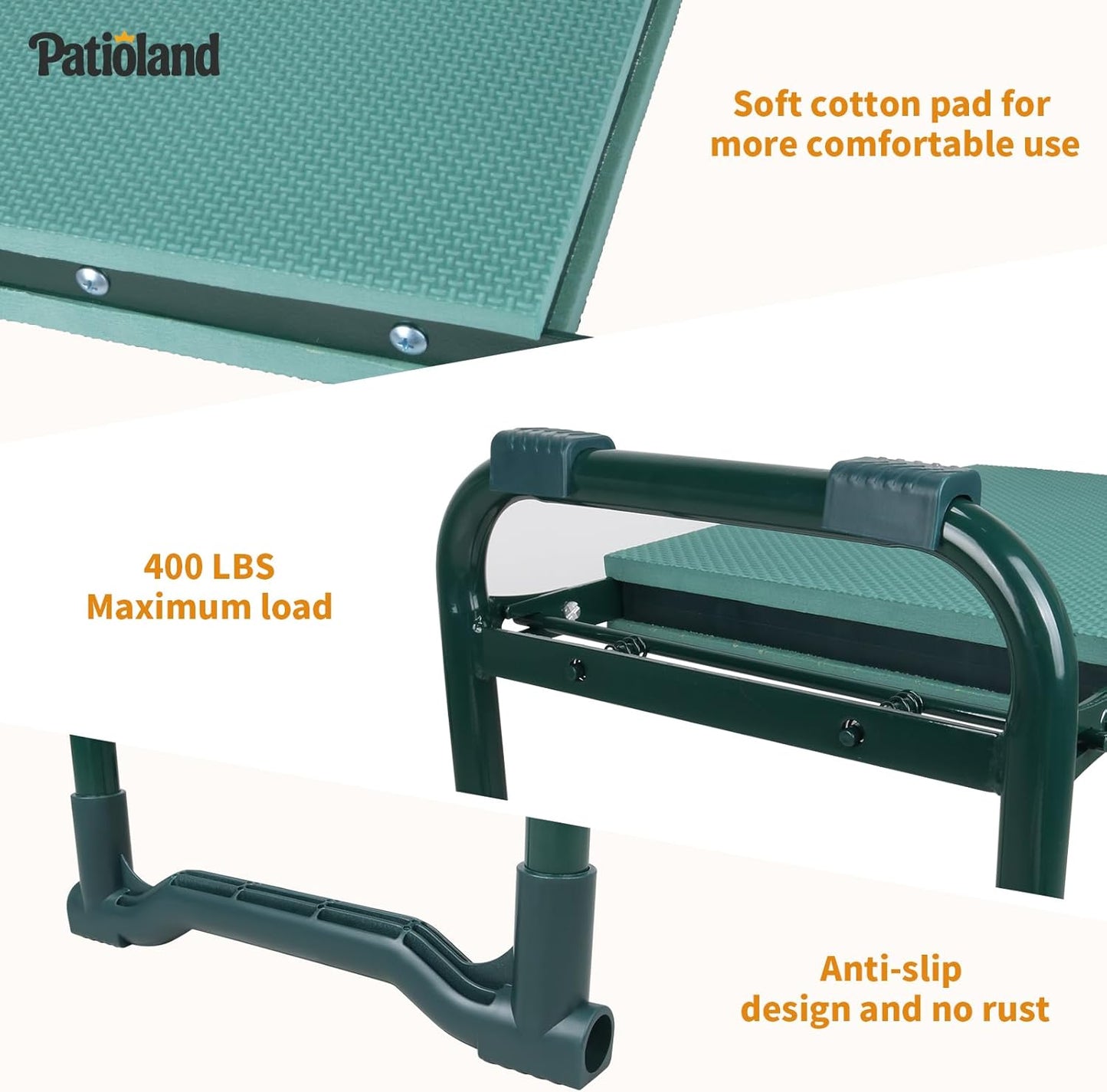 Garden Kneeler and Seat with 2 Tool Bags, 10.2" Widen Heavy Duty Thick