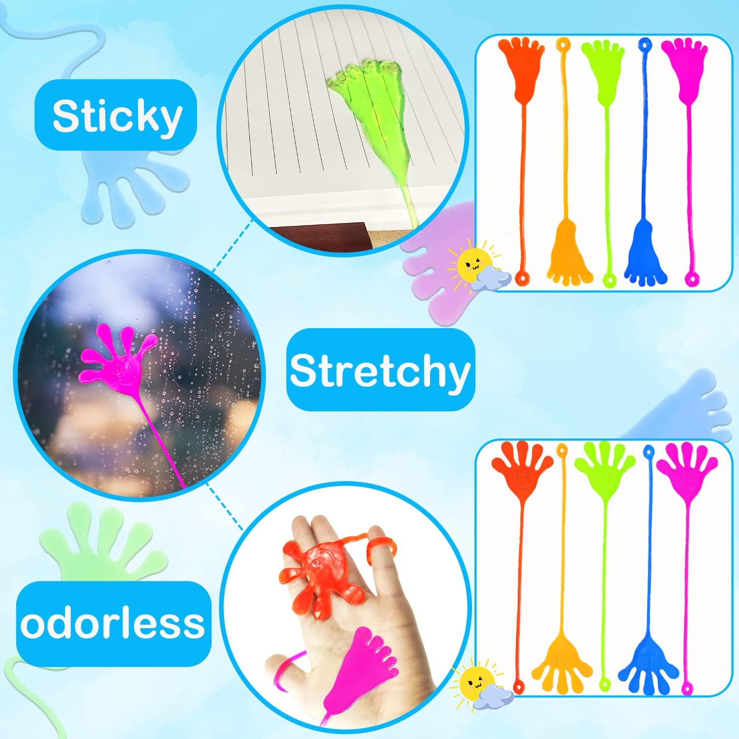Easter Eggs Fillers for Toddlers,Large Sticky Hands Party Favors Suppl