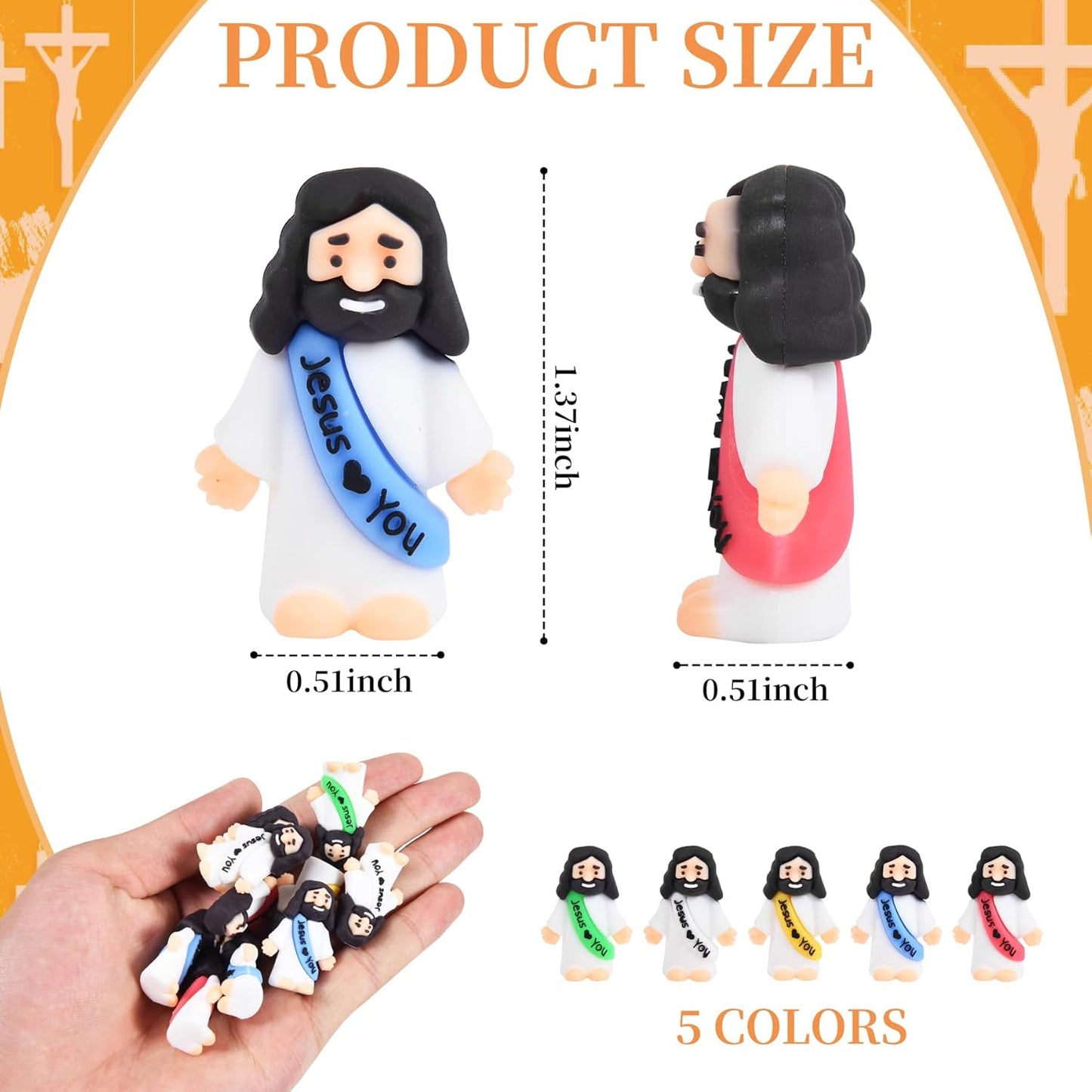 100 PCS Little Jesus Figures, Mini Jesus Figurines in Bulk, Tiny Pocke