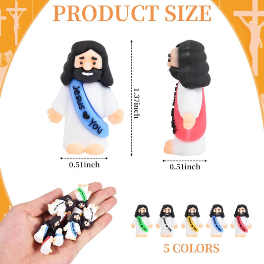 100 PCS Little Jesus Figures, Mini Jesus Figurines in Bulk, Tiny Pocke