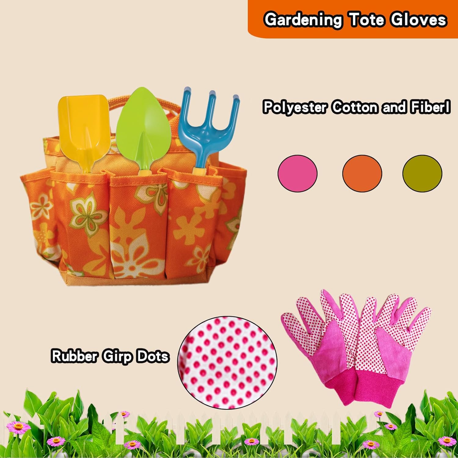 Kids Gardening Tools Set, 13 Pcs Gardening Kit with Apron & Tote Bag, 
