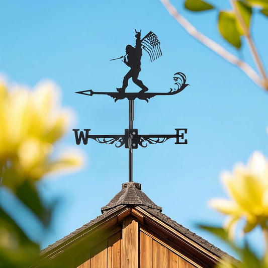 Metal Weather vanes, Black Metal Wind Direction Indicator Garden Decoration for Garden Farmhouse Chicken Coop Shed Outdoor Wind Measuring Tool Wind Direction Weathervanes(Bigfoot)