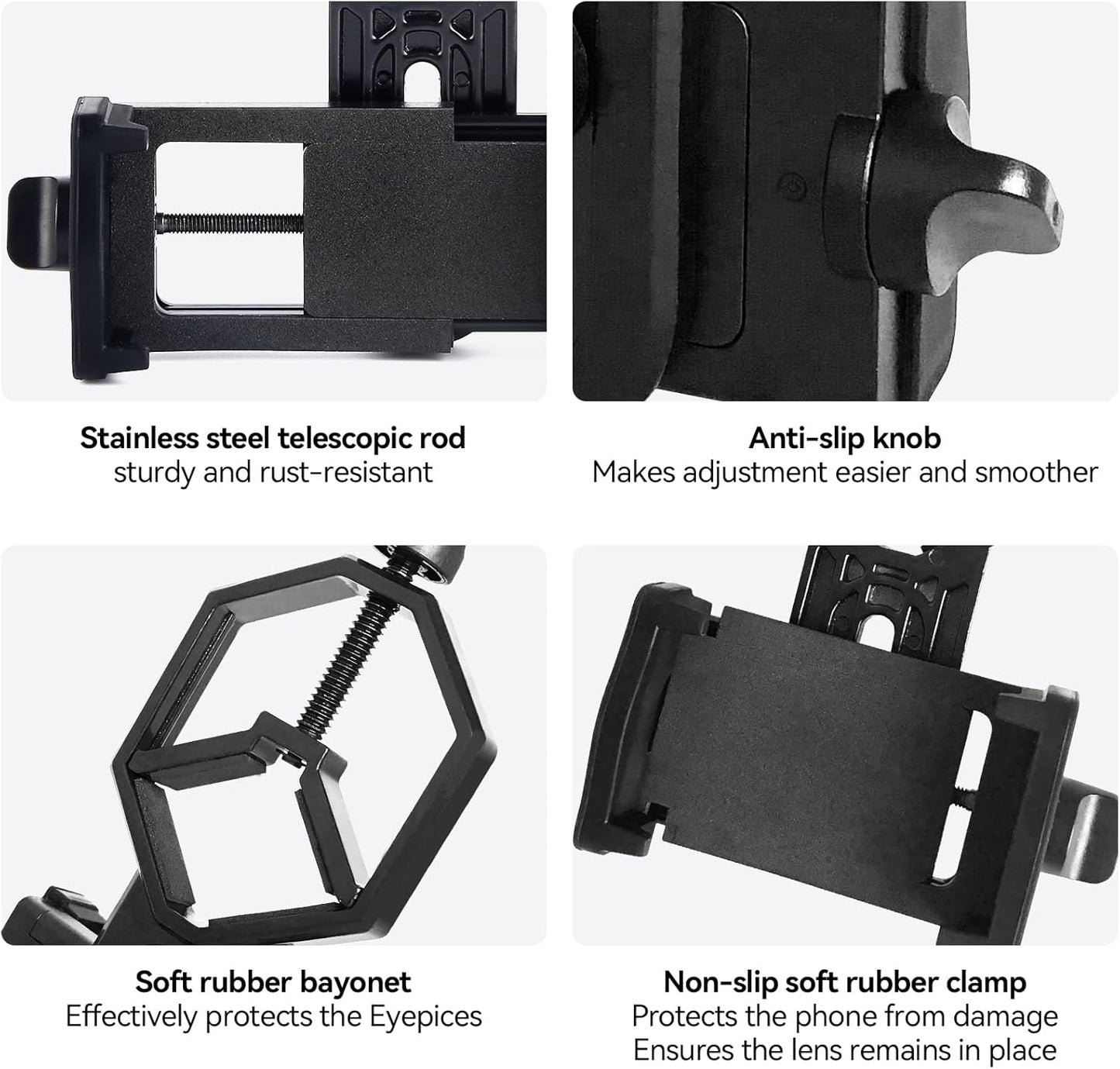 Eyeskey Universal Phone Adapter Mount – Ultra-Lightweight Clip for Binoculars, Telescopes & Microscopes | HD Video & Photo Capture for Hiking, Birding, Stargazing | Fits 99% Smartphones (Tripod-Ready)