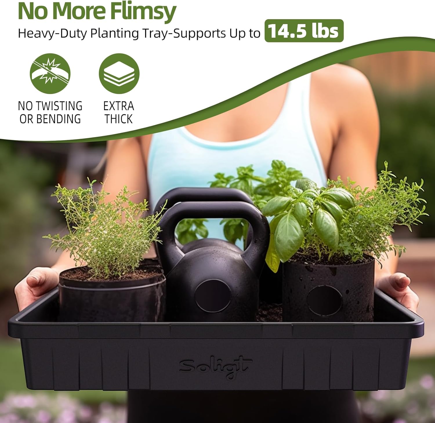 SOLIGT Extra Thick Heavy Duty 10 Pack Seed Starting Trays - Microgreen