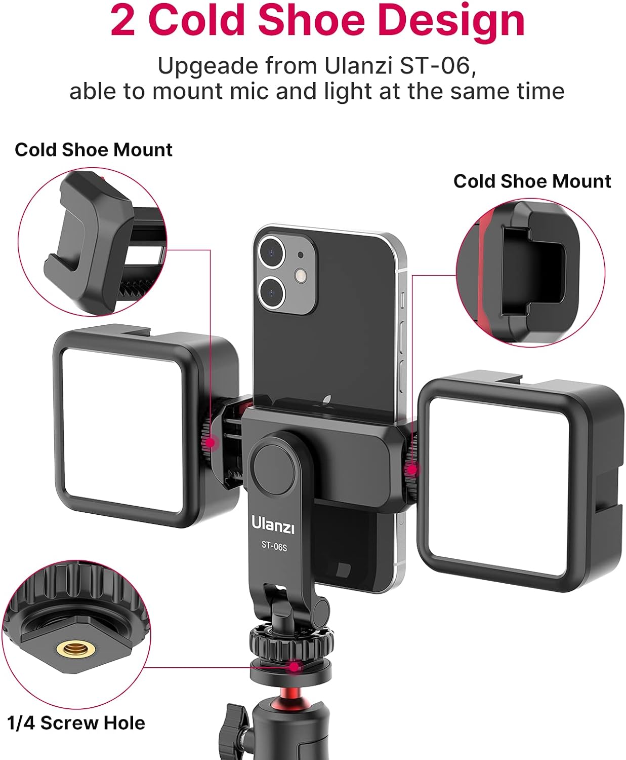Phone Tripod Mount Holder for iPhone - ULANZI ST-06S Camera Hot 2 Cold