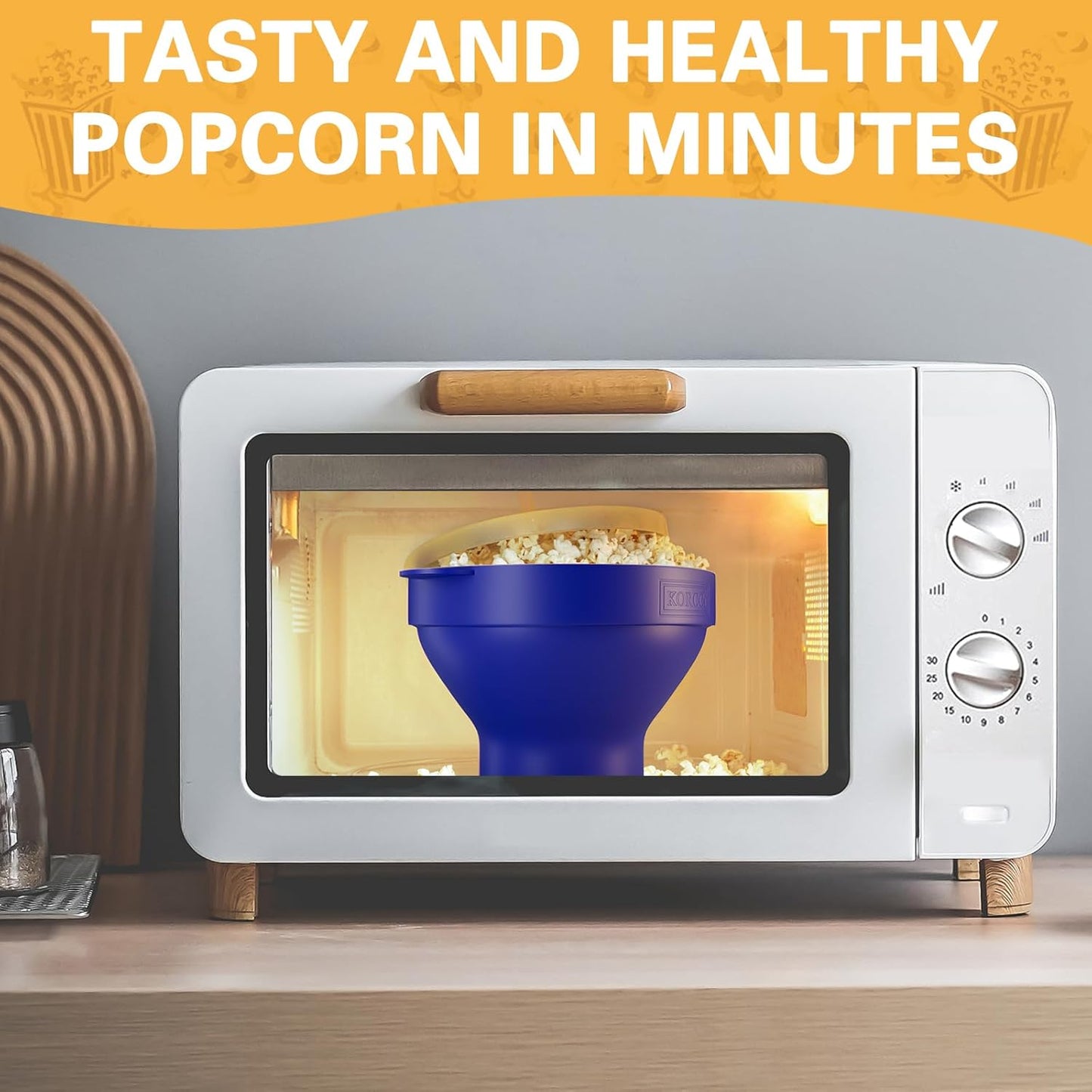 The Original Korcci Microwaveable Silicone Popcorn Popper, Microwave P